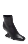Ferragamo F-heel Sculpted Ankle Boots In Nero