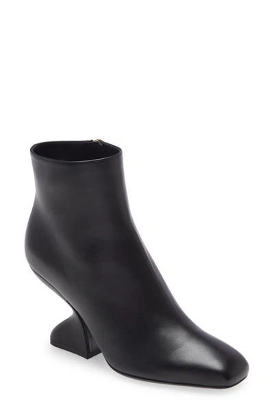 Ferragamo F-heel Sculpted Ankle Boots In Black