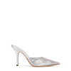 Paris Texas 95mm Hollywood Crystal-embellished Mules In Silver