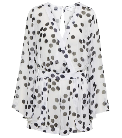 Alexandra Miro Emma Polka-dot Chiffon Playsuit In Irregular Spot