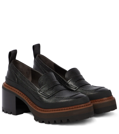 SEE BY CHLOÉ MAHALIA LEATHER PLATFORM LOAFERS