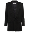 Saint Laurent Wool Gabardine Classic Blazer In Noir