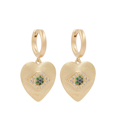 Ileana Makri Eye Love 18kt Gold Earrings With Diamonds, Sapphires And Tsavorites