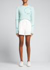 The Elder Statesman Molecule Tie Dye Cashmere Crop Sweater In Ivory W B