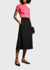 Majestic Soft Touch Short-sleeve Crewneck T-shirt In Fuschia