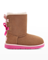 Ugg Girl's Bailey Bow Ii Crisscross Ribbon Suede Boots, Kids In Cpal