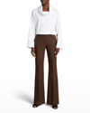 Theory Demitria Good Wool Suiting Pants In Brown