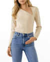 Endless Rose Long-sleeve Cutout Knit Top In Ivory