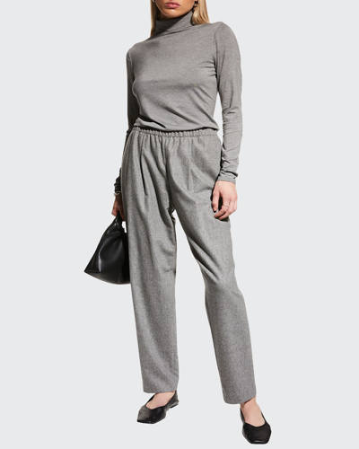 Lafayette 148 Veda Jersey Turtleneck Top In Black