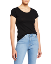 L Agence Cory Scoop-neck Tee In Black