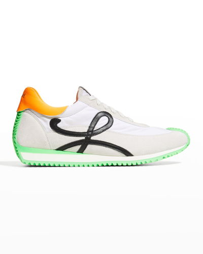 Loewe Flow Runner Sneakers In Leather And Nylon In White