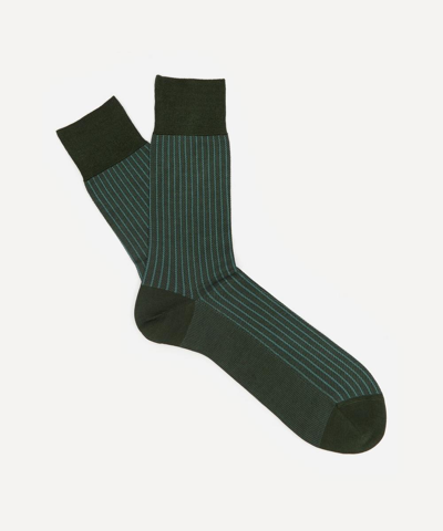 Falke Oxford Stripe Socks In Green