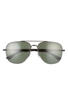 Ray Ban 56mm Square Sunglasses In Black/ Green