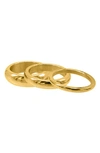 Adornia Matte 14k Yellow Gold Plated Mixed Stackable Rings Set In Yellow