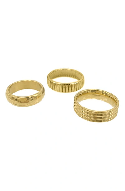 Adornia Water Resistant 6mm Stackable Ring Set In Yellow