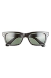 Ray Ban 55mm Rectangular Sunglasses In Black/ Green