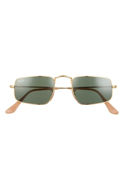 Ray Ban Legend 49mm Rectangular Sunglasses In Legend Gold/ Green