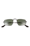 Ray Ban Legend 49mm Rectangular Sunglasses In Black/ Green