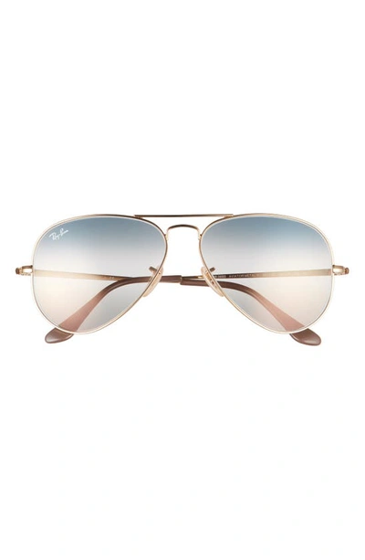 Ray Ban 58mm Aviator Sunglasses In Arista/ Pink Gradient Blue