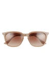 Ray Ban 55mm Gradient Square Sunglasses In Turtledove/ Gradient Brown