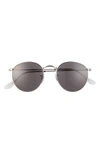 RAY BAN ICONS 50MM ROUND METAL SUNGLASSES