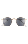 RAY BAN ICONS 50MM ROUND METAL SUNGLASSES