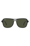 Ray Ban State Side Green Aviator Unisex Sunglasses 0rb4356 654531 58 In Black Trasparent Black/ Green