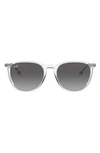 Ray Ban Erika Color Mix Sunglasses Violet Frame Grey Lenses 54-18 In Transparent/ Grey Gradient
