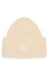 Acne Studios Ribbed-knit Wool Beanie In Oatmeal Melange