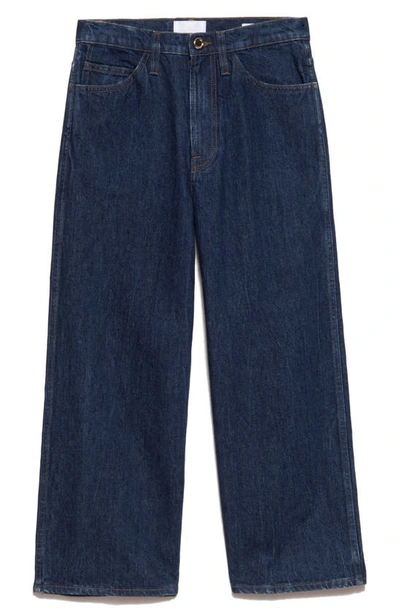 Frame Le Italien Cropped High-rise Wide-leg Jeans In Dark Denim