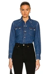Re/done Blue 50s Sawtooth Western Shirt In Heritage Medium