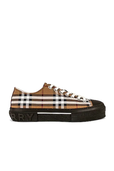 Burberry Vintage-check Print Low-top Sneakers In Birch Brown