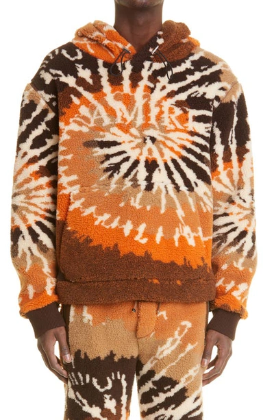 Amiri Tie-dyed Fleece Hooded Sweatshirt In Printed