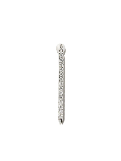 Maria Tash 18k White Gold Eternity Bar Diamond Earring In Silver