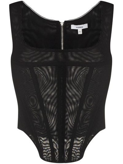 Miaou Campbell Corset-style Top In Schwarz