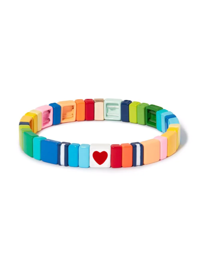 Roxanne Assoulin Kids' Mini Me Rainbow Hearts Bracelet In Multicolour
