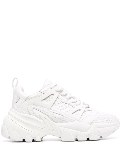 Michael Michael Kors Chunky Leather Sneakers In White