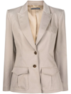 Alberta Ferretti Single-breasted Blazer In Neutrals