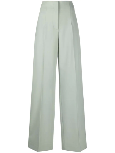 Alberta Ferretti High-waisted Wide-leg Trousers In Grün