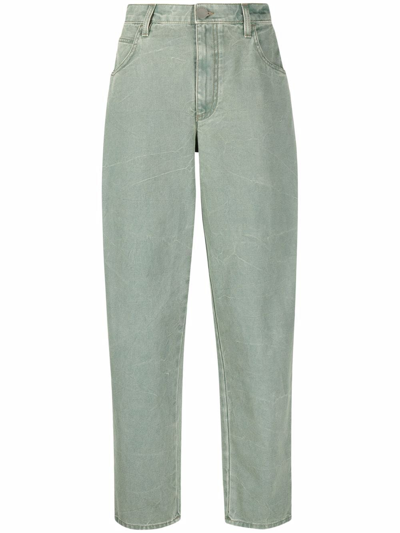 Alberta Ferretti High-waisted Tapered Jeans In Green