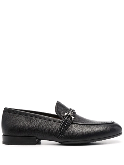 Ferragamo Men's Missouri Braided Bit-strap Loafers In Nero