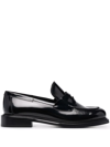 Ferragamo Nyx Embellished Patent-leather Loafers In Black