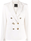 Pinko Peak-lapel Double-breasted Blazer In White