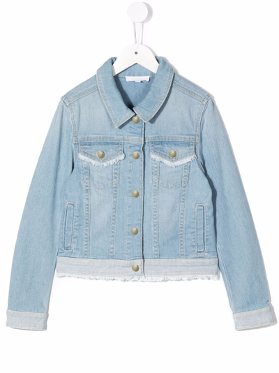 Chloé Fringe-detail Denim Jacket In Blue