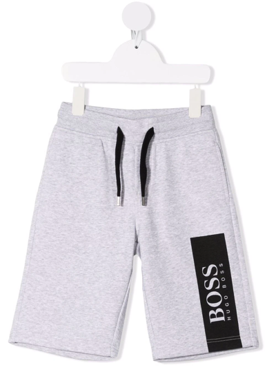 Bosswear Kids' Logo Tape Track Shorts In Grey