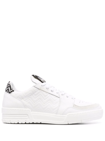 Missoni Low-top Leather Sneakers In White