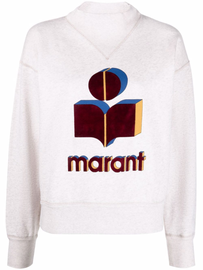 Isabel Marant Étoile Logo-print Melange Sweatshirt In Ecru