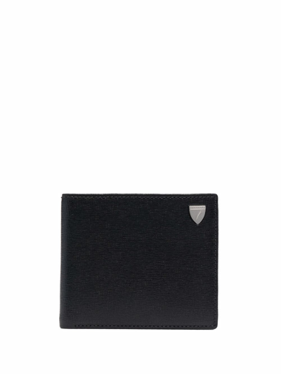 Aspinal Of London Bi-fold Leather Wallet In Black