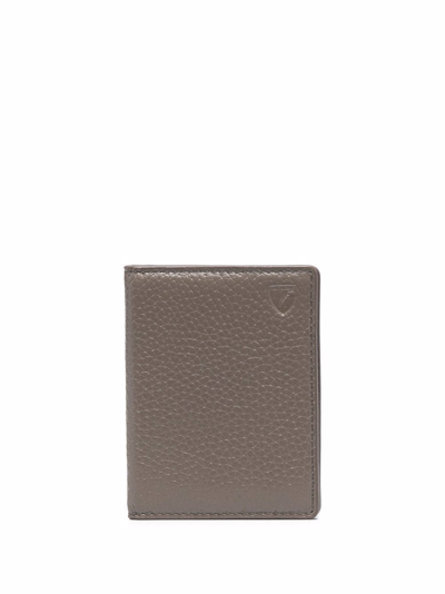 Aspinal Of London Grain Leather Cardholder In Grey