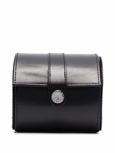 Aspinal Of London Leather Watch Roll In Black